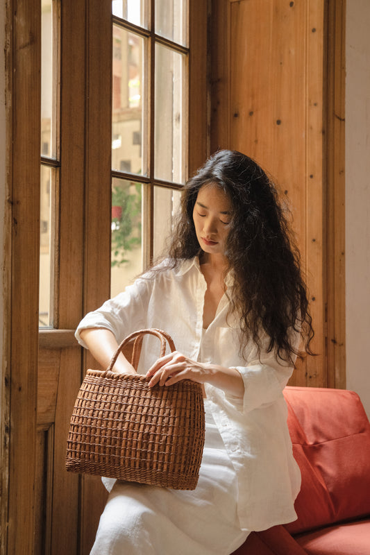 Handwoven Wild Grapevine Basket Bag Grain Rain Basket
