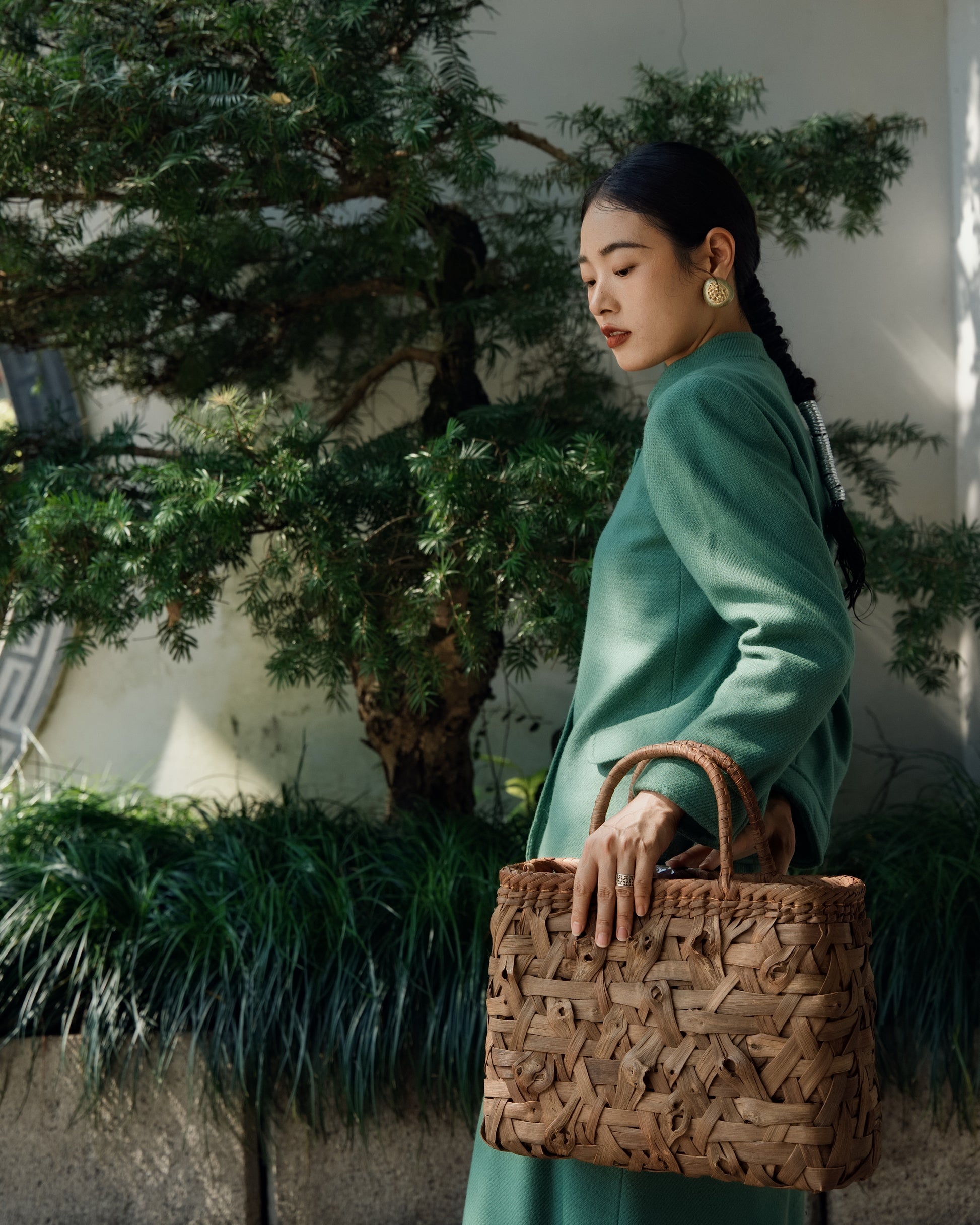 Handwoven Wild Grapevine Tote Bag Garden Whisper Tote