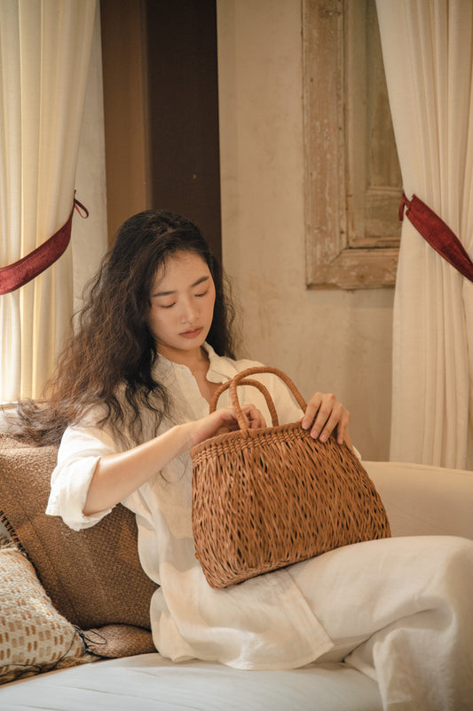 Handwoven Wild Grapevine clutch Bamboo Shadow