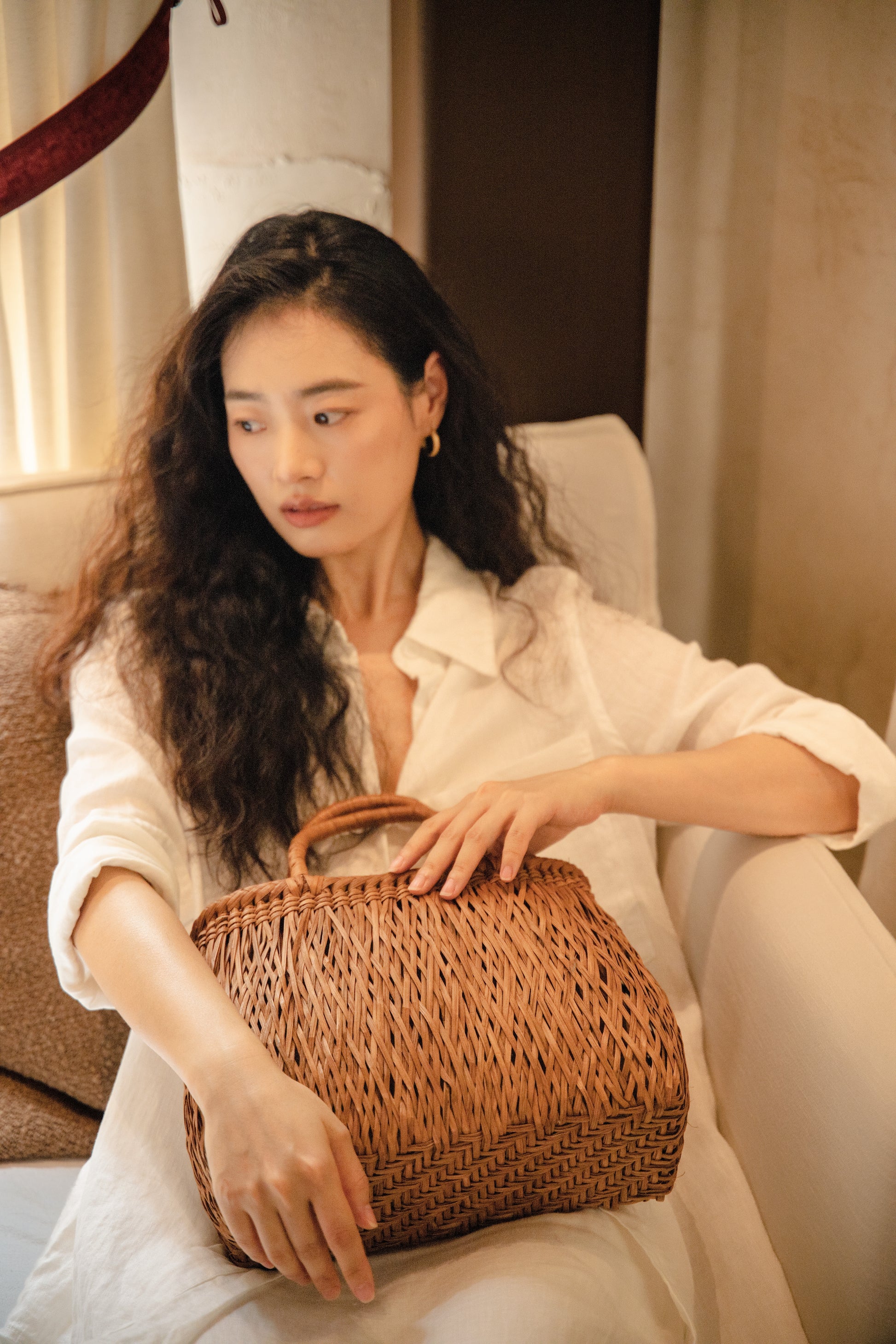 Handwoven Wild Grapevine clutch Bamboo Shadow