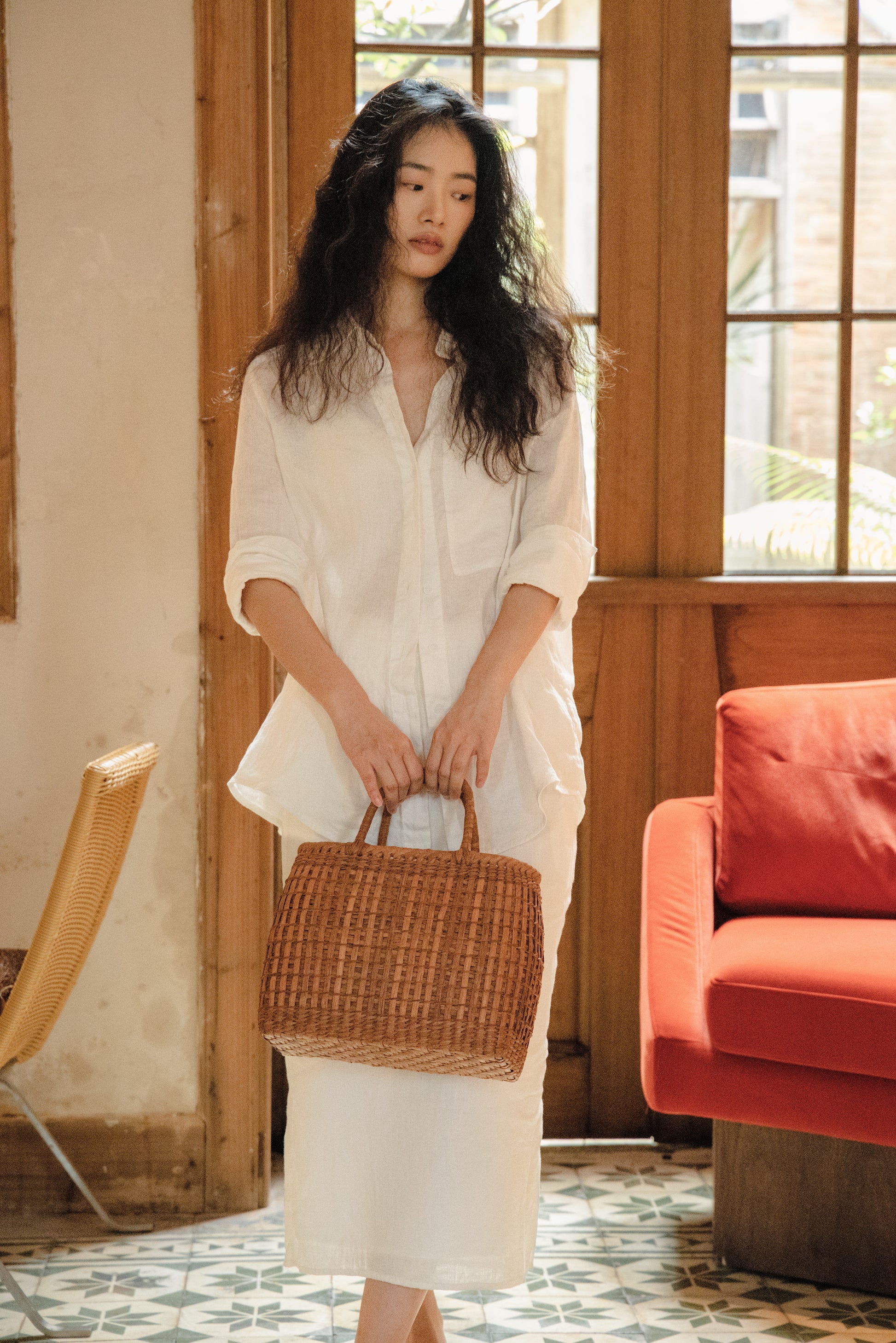 Handwoven Wild Grapevine Basket Bag Grain Rain Basket
