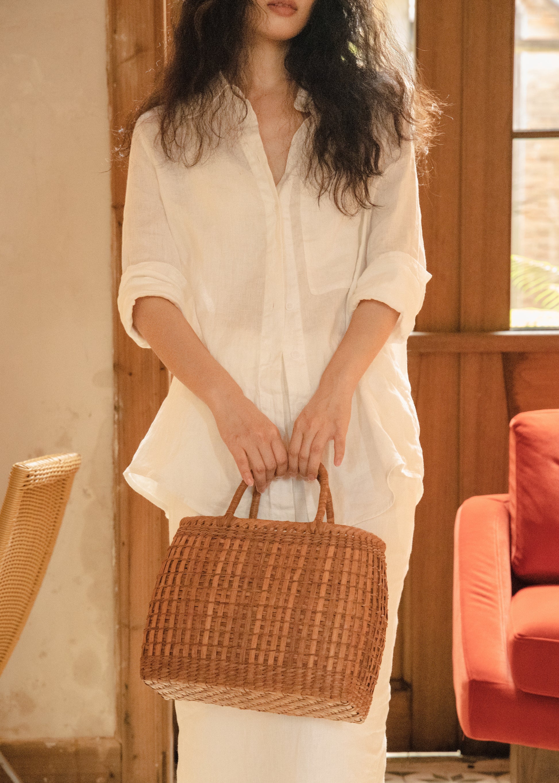Handwoven Wild Grapevine Basket Bag Grain Rain Basket