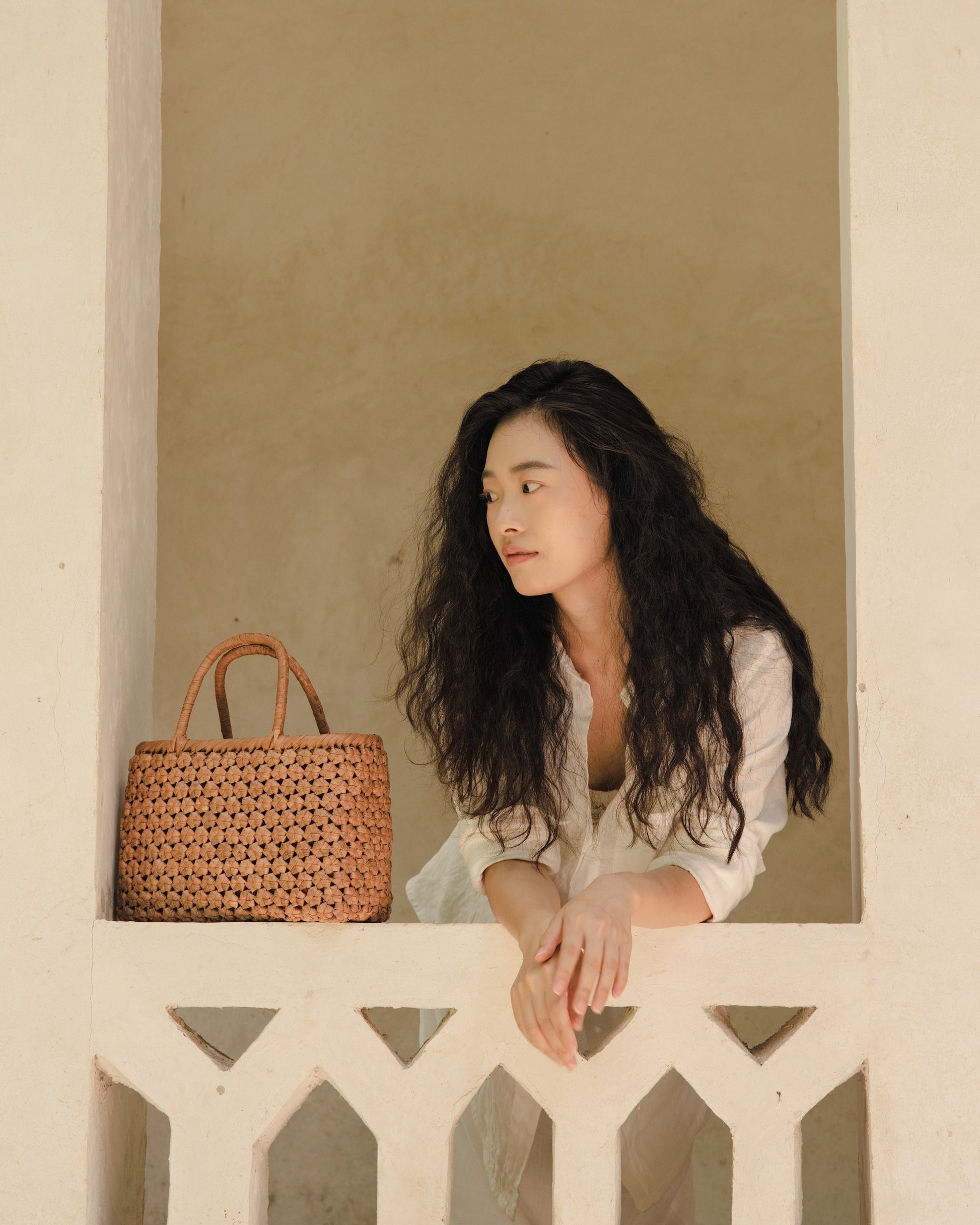 Handwoven Wild Grapevine Tote Bag Hexagon Small