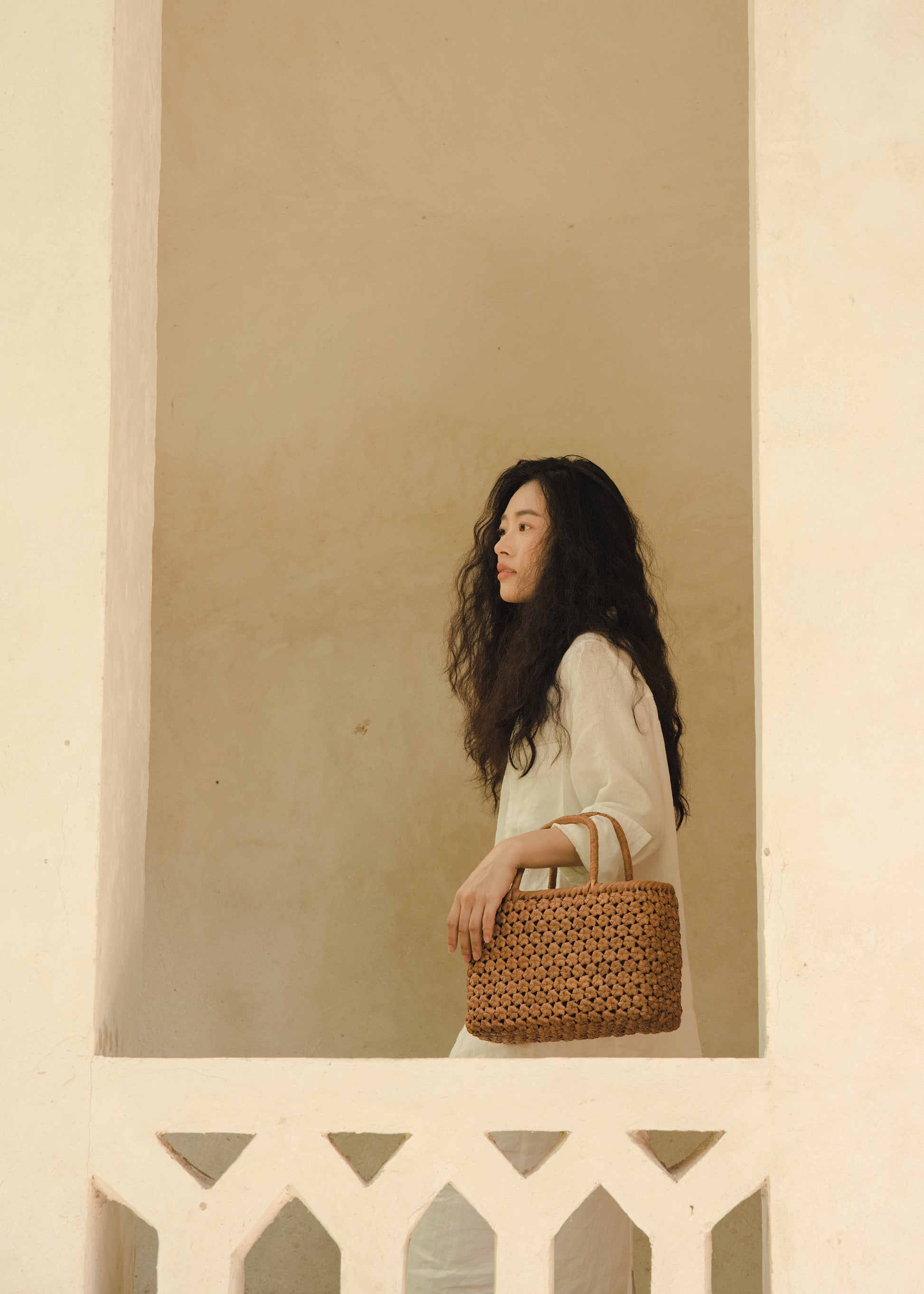 Handwoven Wild Grapevine Tote Bag Hexagon Small