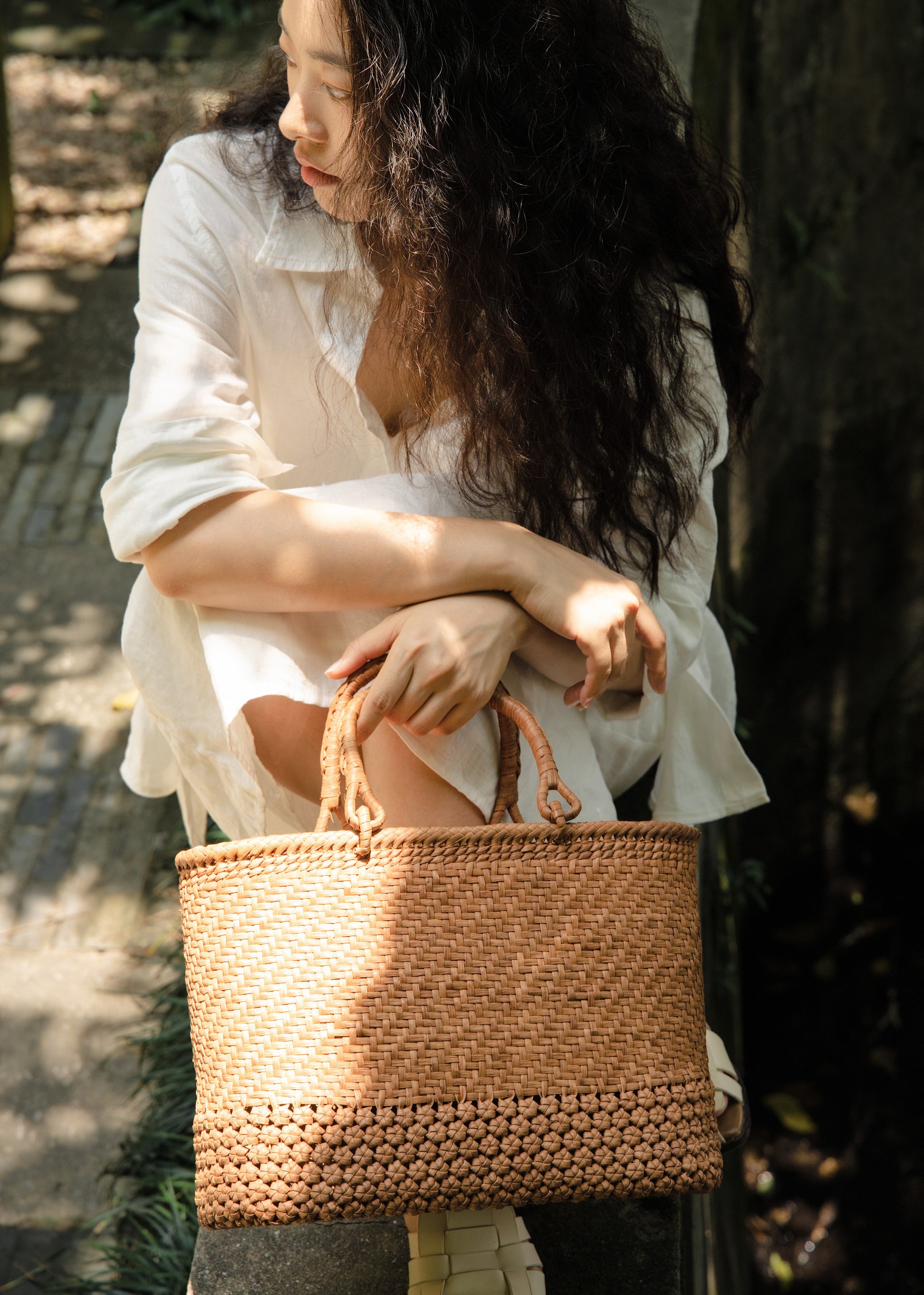 Handwoven Wild Grapevine Tote Bag Rice Wave Tote