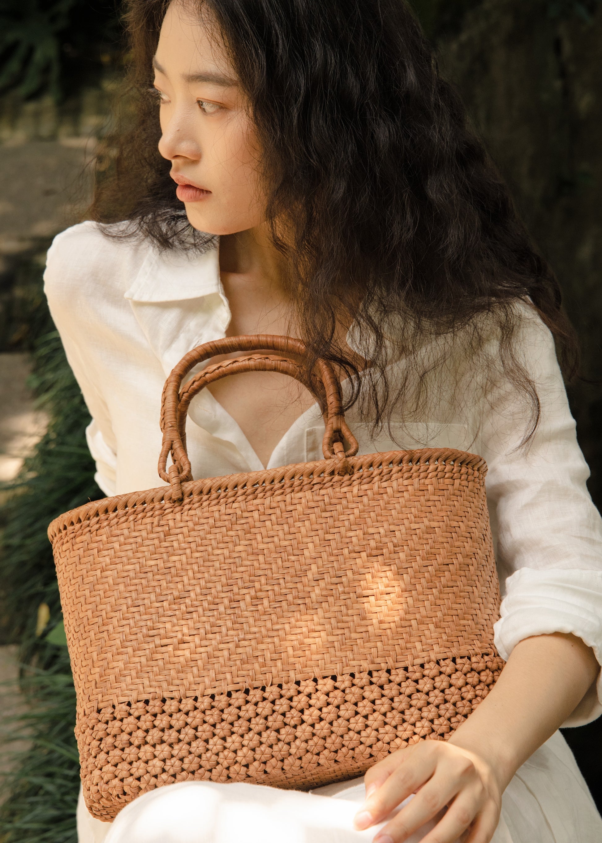 Handwoven Wild Grapevine Tote Bag Rice Wave Tote